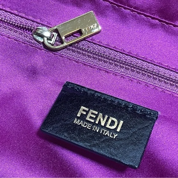 Fendi Rare Y2K Iridescent PlumSuede Mamma Baguette Shoulder Bag - Picture 14 of 15